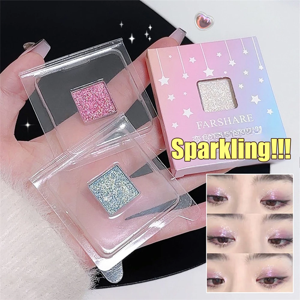 Diamond Glitter Chameleon Eyeshadow Palette Pearl การเปลี่ยนสี Highgloss Sequins ประกาย Brighten Contour Gradient Eye Makeup