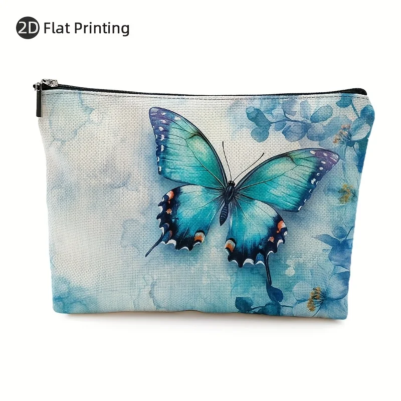 AButterfly Designed Makeup Bag- Multifunctional Zipper Pouch, Jewelry Storage Bag, Perfect Travel Zipper Small Storage Bag.