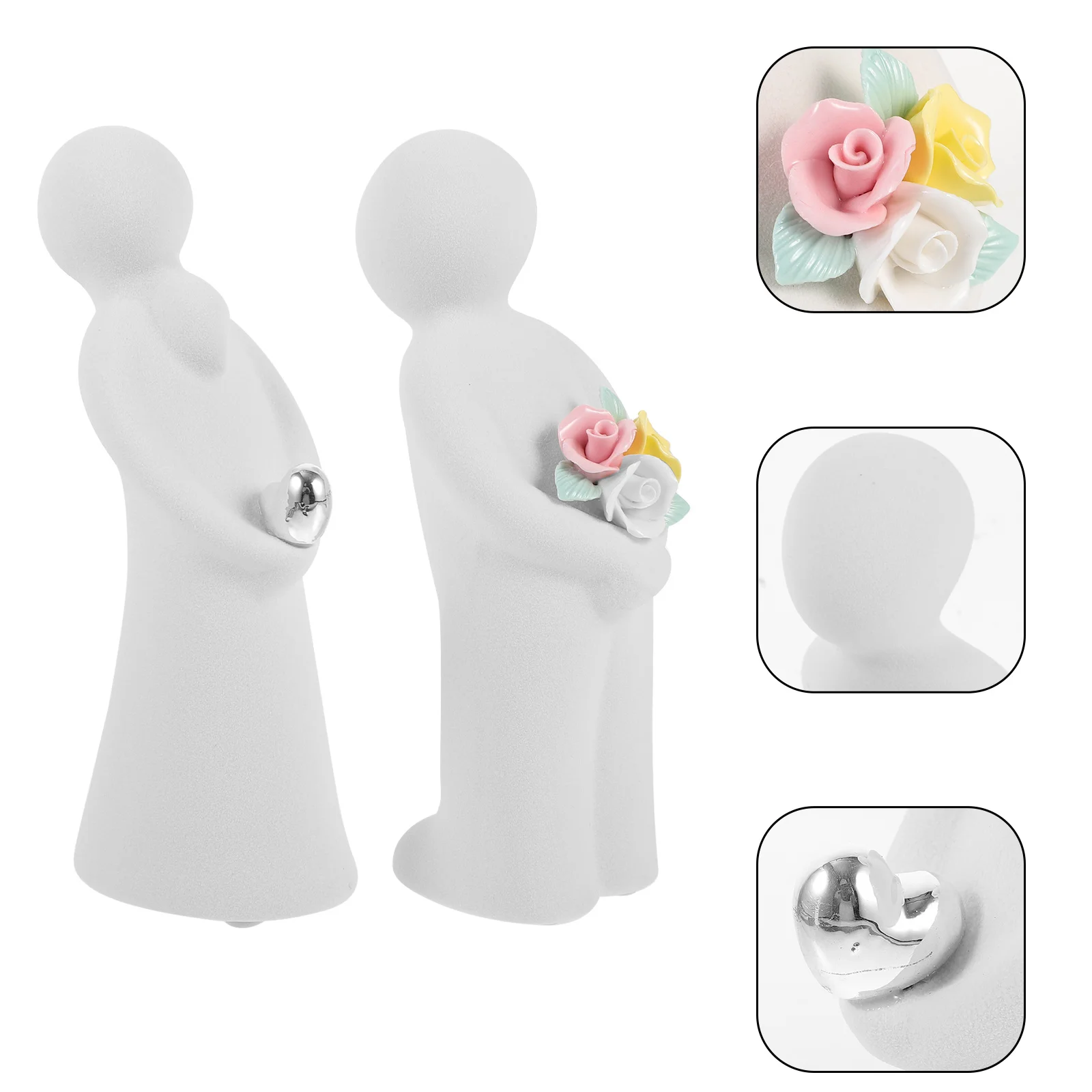 

1Pair Ceramic Couple Sculpture Abstract Kissing Couple Statue Delicate Home Desktop Decor Creative Lover Sculpture Valentine