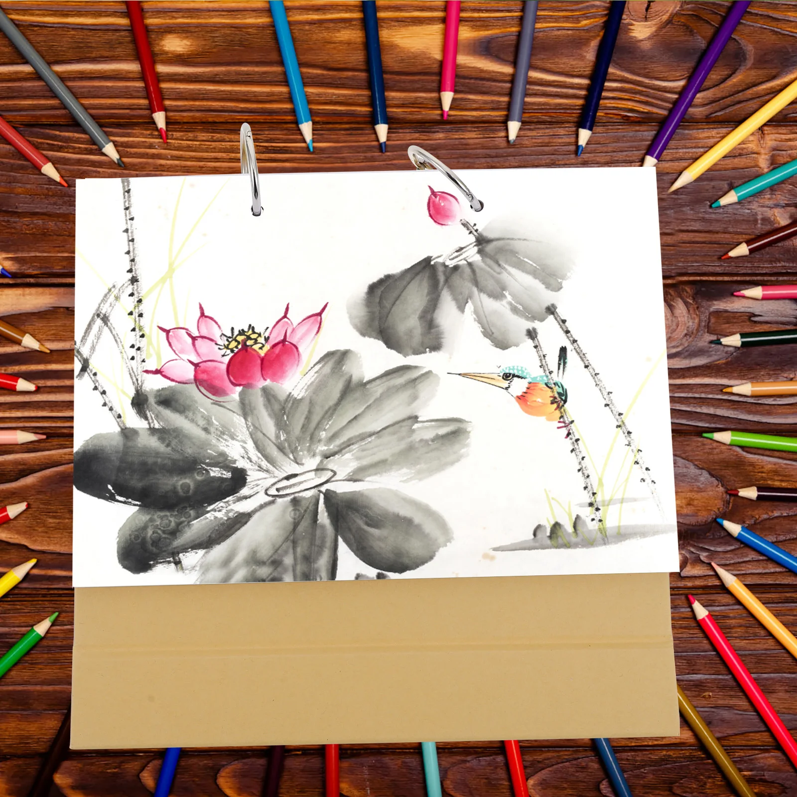 1Set Blank Loose-Leaf Book DIY Calendar Making Hand-Painted Doodle Desk Calendar Practical Thick Cardboard Clear Lines