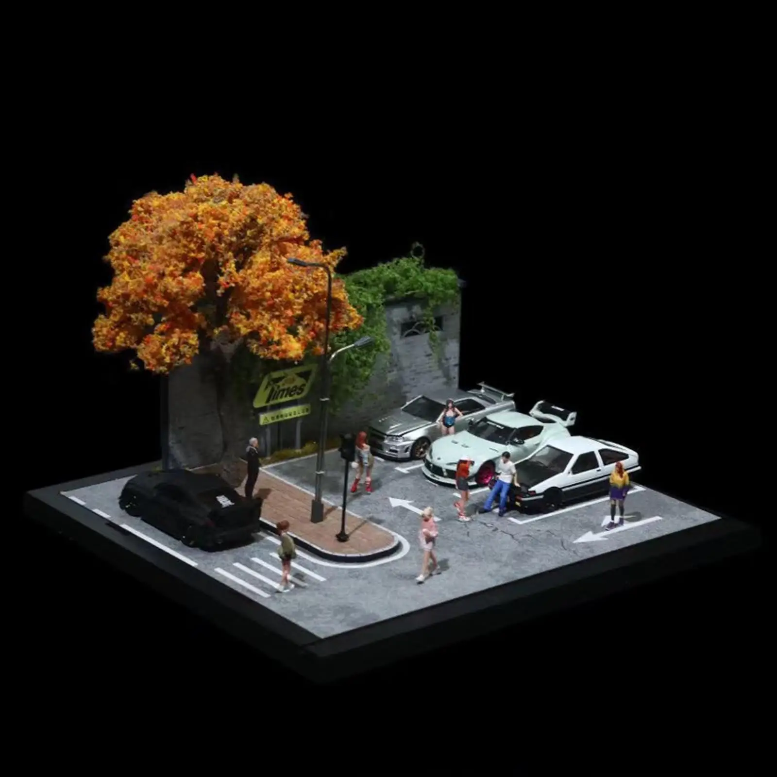 

1/64 Model Car Scene Diorama Collection Background DIY Realistic Sand Table Scene for Vehicle Action Figures Diecast Car Decor