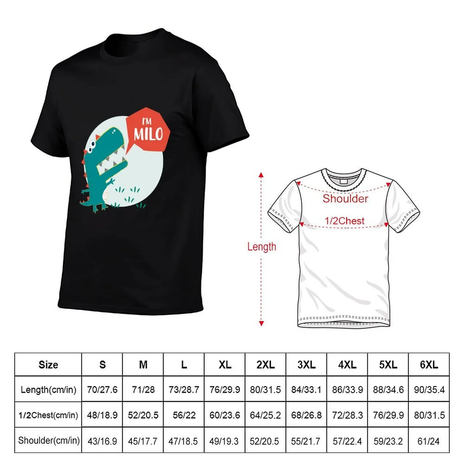 Dinosaur Milo, gift for boys T-Shirt t shirt man cotton t shirt for man t shirts designer T-Shirt