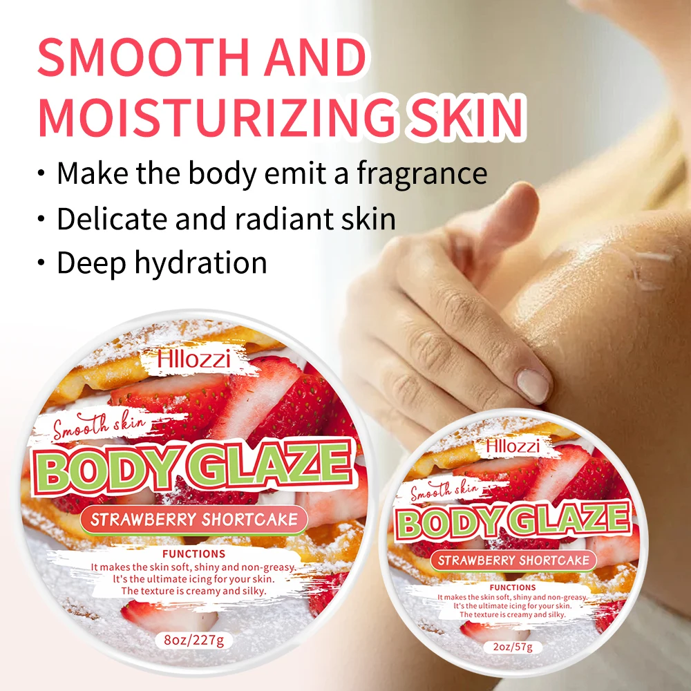 8oz/2oz Large capacity strawberry body glaze moisturizing refreshing non-greasy body rejuvenation cream