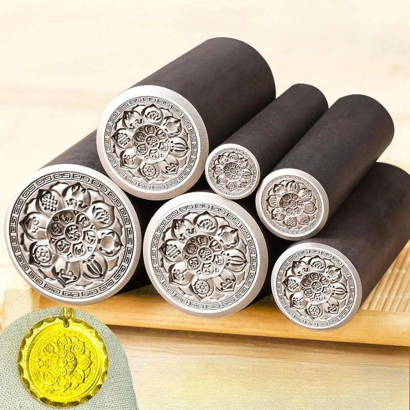 Personalized Jewelry Stamping Tool Steel Punch Mold withCompass Eight Treasures Design for Handmade Gold Silver Pendant Necklace