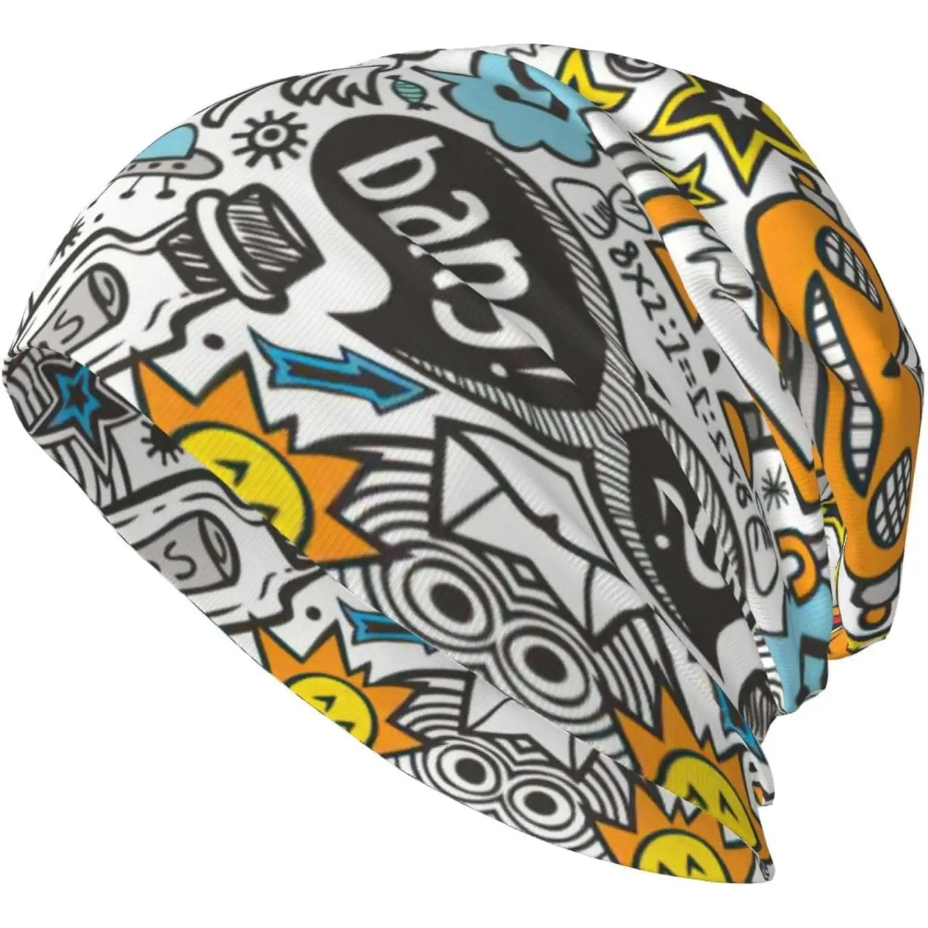 

Comic Art Print Adult Men's Knitted hat Unisex brimless Headwear Knitted hat A Loose hat Black Daily Wear Camping Knitted Beanie