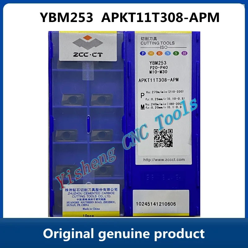 Free Shipping APKT APKT11T308 Original ZCC CNC cutting tools YBM253 YBS303 APKT11T308-APM YB9320 carbide inserts cutters blade