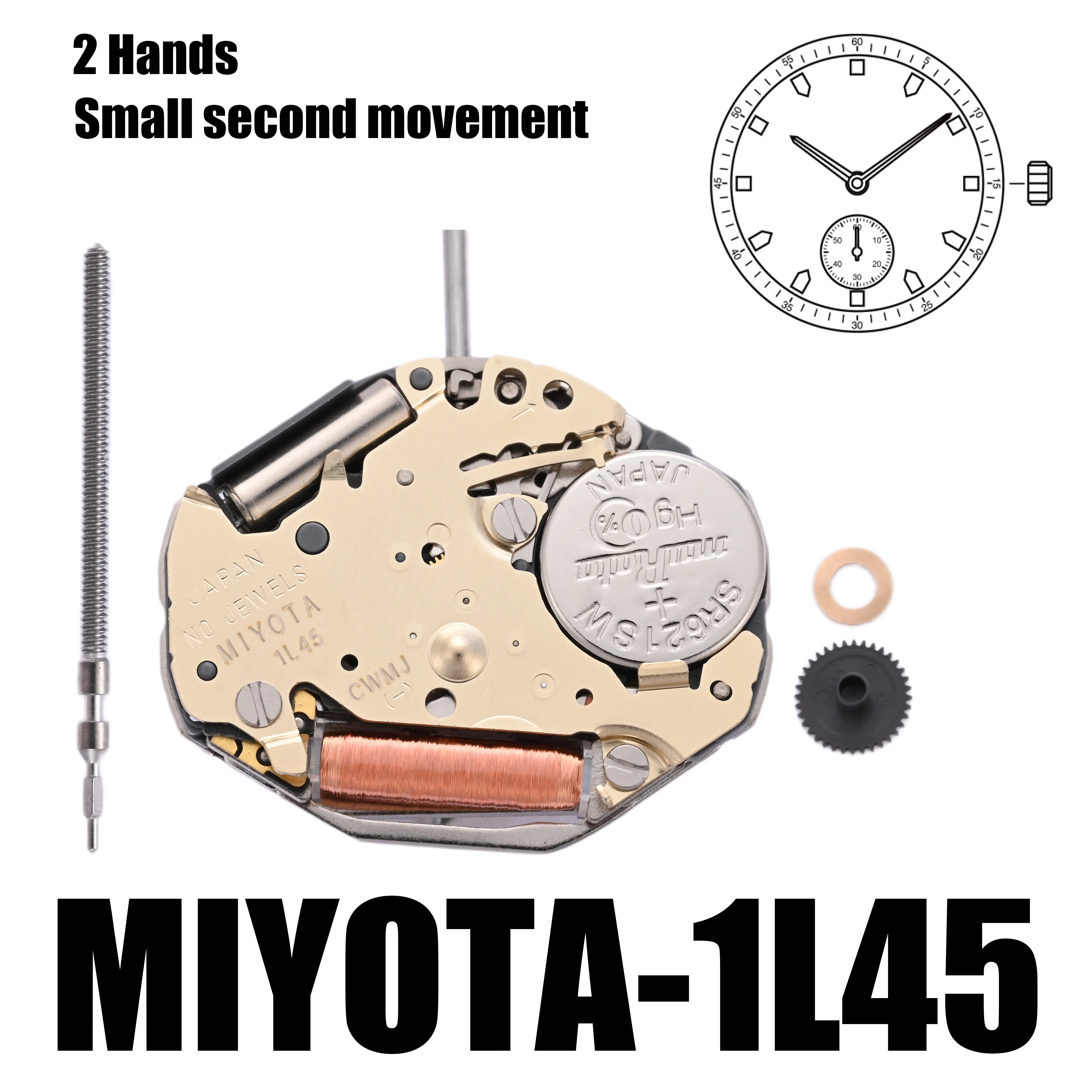 MIYOTA 1L45 Standard｜Movements MIYOTA Watch Movement Cal.1L40, Small Second, Standard Movement.Size:6 3/4×8''' Heigh:2.93mm