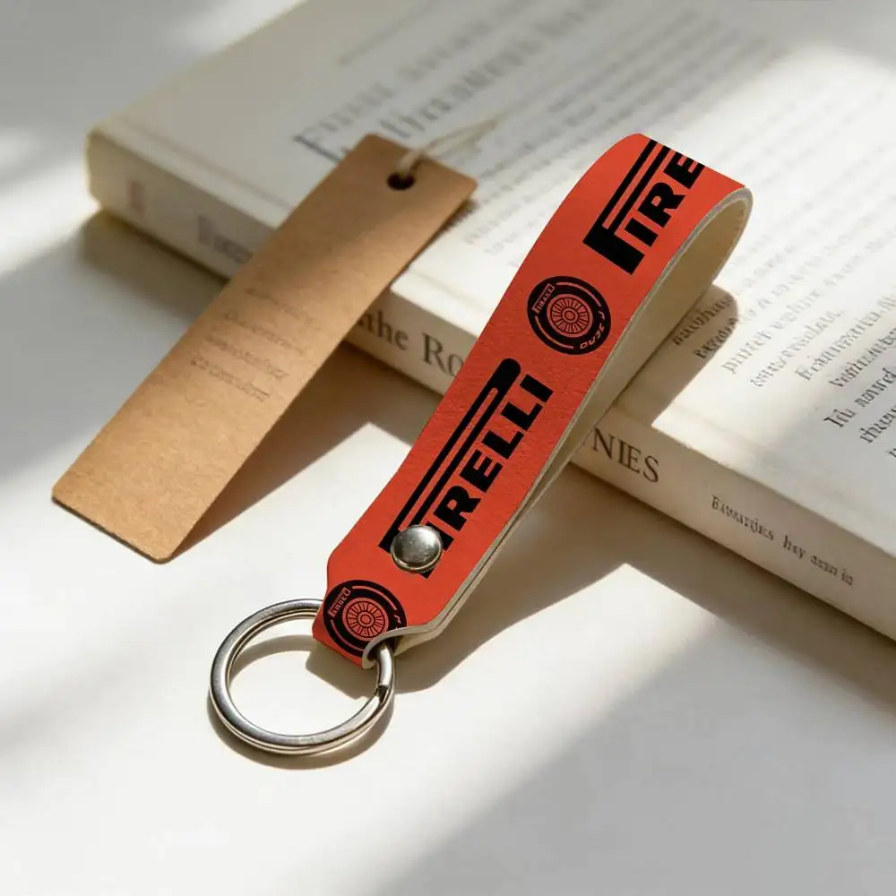Motorcycle PIRELLI Simple Keychain Lightweight Key Ring Backpack Charm Card Holder