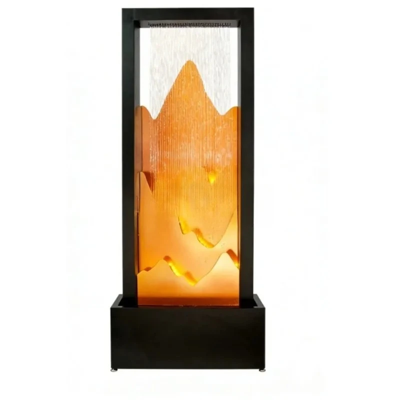 

Декоративный фонтан-водопад с циркулирующей водой и каменной композицией для офиса, золотой, для ежедневного использования