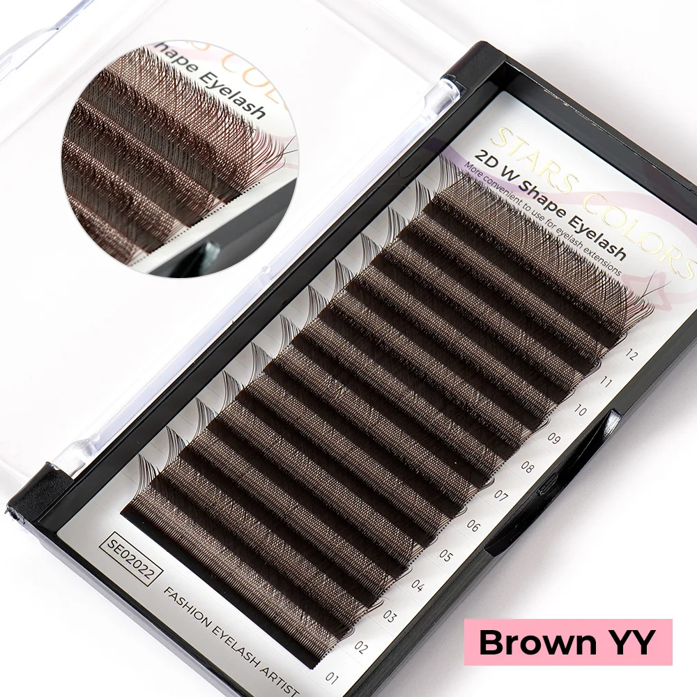 

2025 New Arrival DIY False Eyelashes 2D YY Shape 8-15mm Black&Brown Soft Naturally Eyelashes Extension Makeup Tools Wholesale