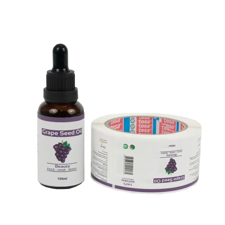 Custom Adhesive Labels for Essential Oil Bottles, Cosmetics, Toiletries, and Waterproof Labels.