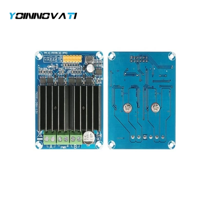 DC 5V-12V 12V 30A Dual Channel H-bridge DC Motor Controller Driver Reversible PWM Speed Control Motor DBH-12V