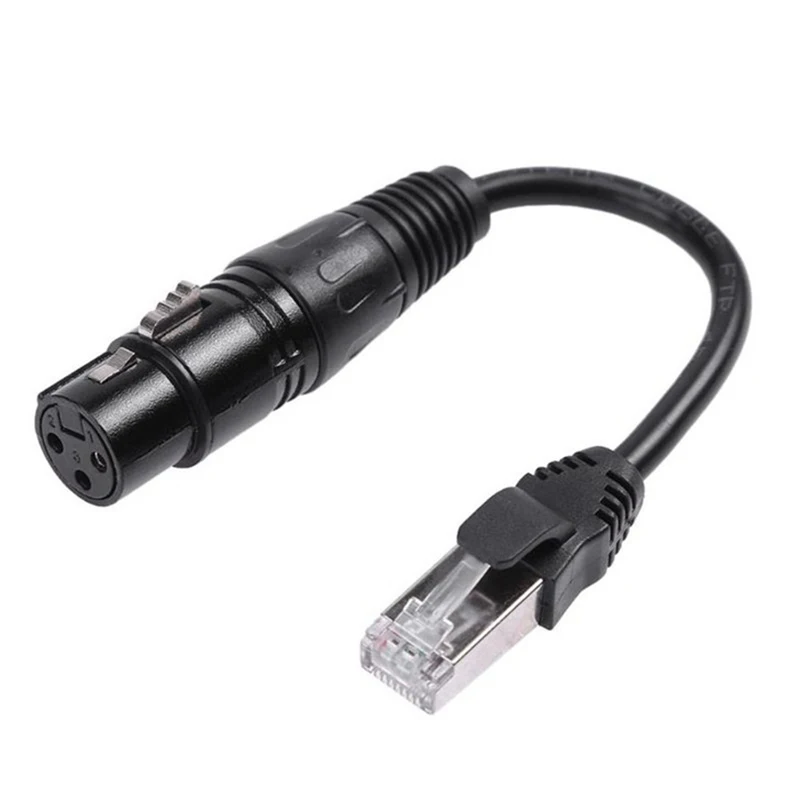 3Pin DMX XLR to RJ45 Male Audio Connect Cable Multi Network Breakout for Stage light and Recording Studio