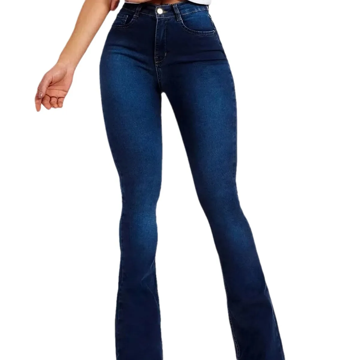 

High Waist Slim Stretch Flared Jeans Women's Trousers 2025 Autumn Faion Long Pants Comfortable Fit Bootcut Denim