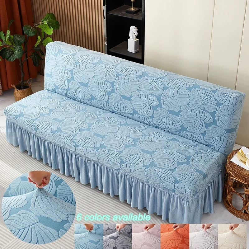 Leaves Jacquard Sofa Skirt Cover Stretch Spandex Sofa Bed Cover for Living Room Non Slip Armchair Slipcover Furniture Protector