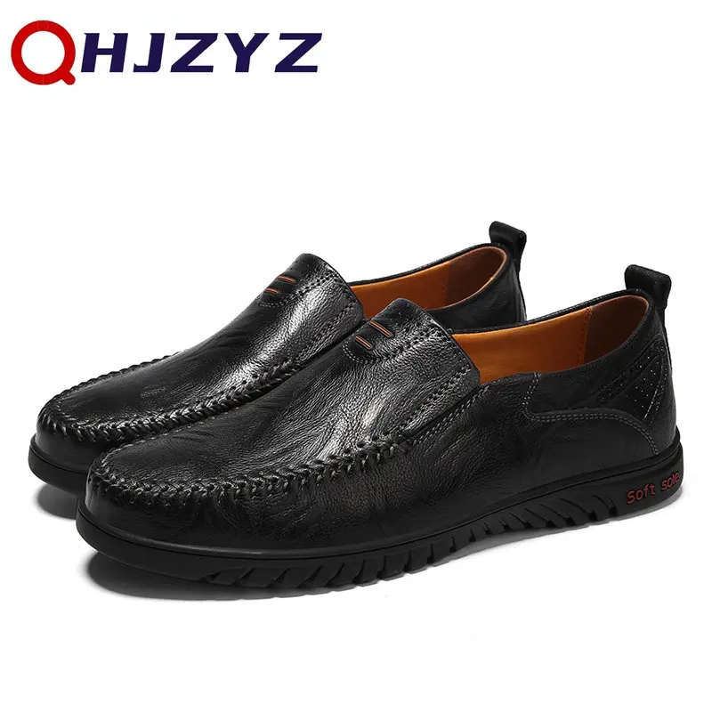 Genuine Leather Formal Lofers For Men Luxury Brand 2023 Slip On Casual Moccasins Italian Male Driving Shoes Chaussure Homme 47