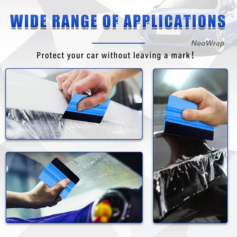 Professional Vinyl Wrap Tool Kit: Carbon Fiber Felt Squeegee, Micro Scraper & Hobby Knife for Car Window Tinting DIY Application image 3