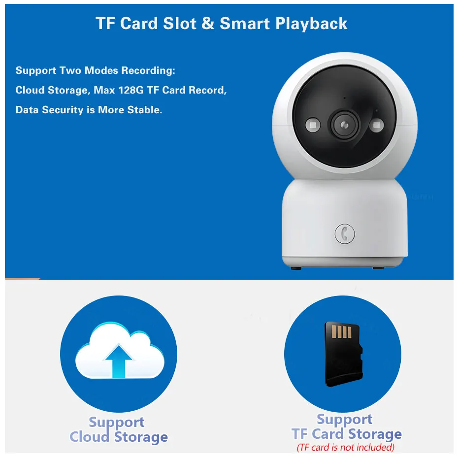 

5MP Smart Home WiFi IP Camera Baby Monitor Color Night Vision One Touch Call Indoor Home Security Video Surveillance Camera