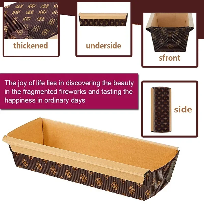 25 قطعة ورقة بنية رغيف الخبز عموم الخبز مستطيل صينية براوني نخب صناديق الخبز أداة ل اكسسوارات حفلات الزفاف