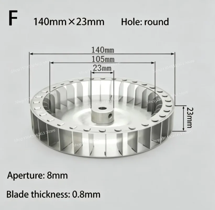 Aluminum Centrifugal Fan Impeller Multivane Blower Wheel 120-200mm for HVAC Ventilation (CCW Rotation)
