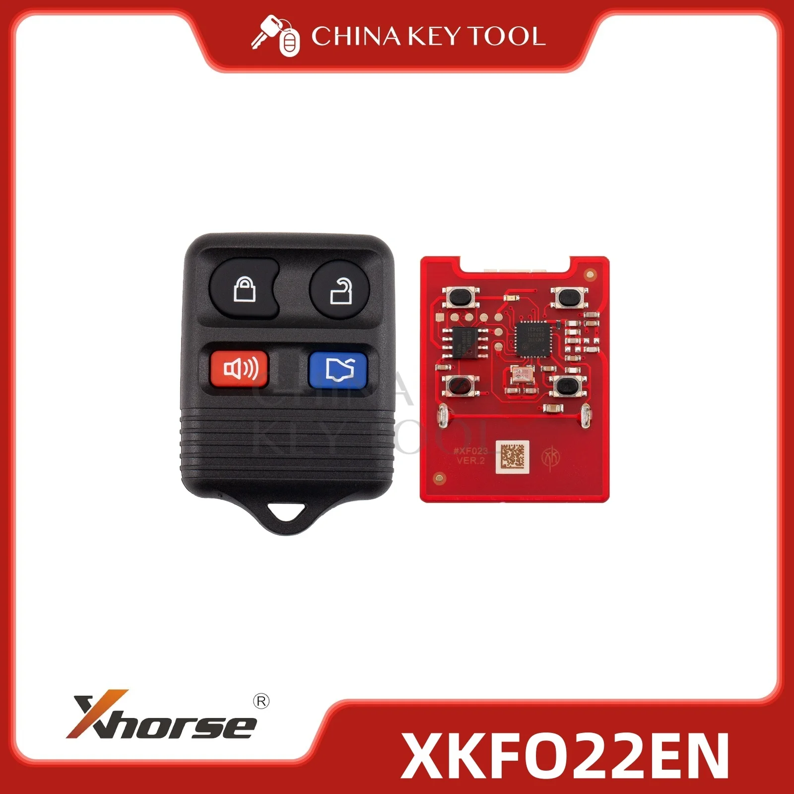 

Проводной дистанционный ключ Xhorse 2-го поколения для Ford Type 4, кнопка XKFO22EN, глобальная версия