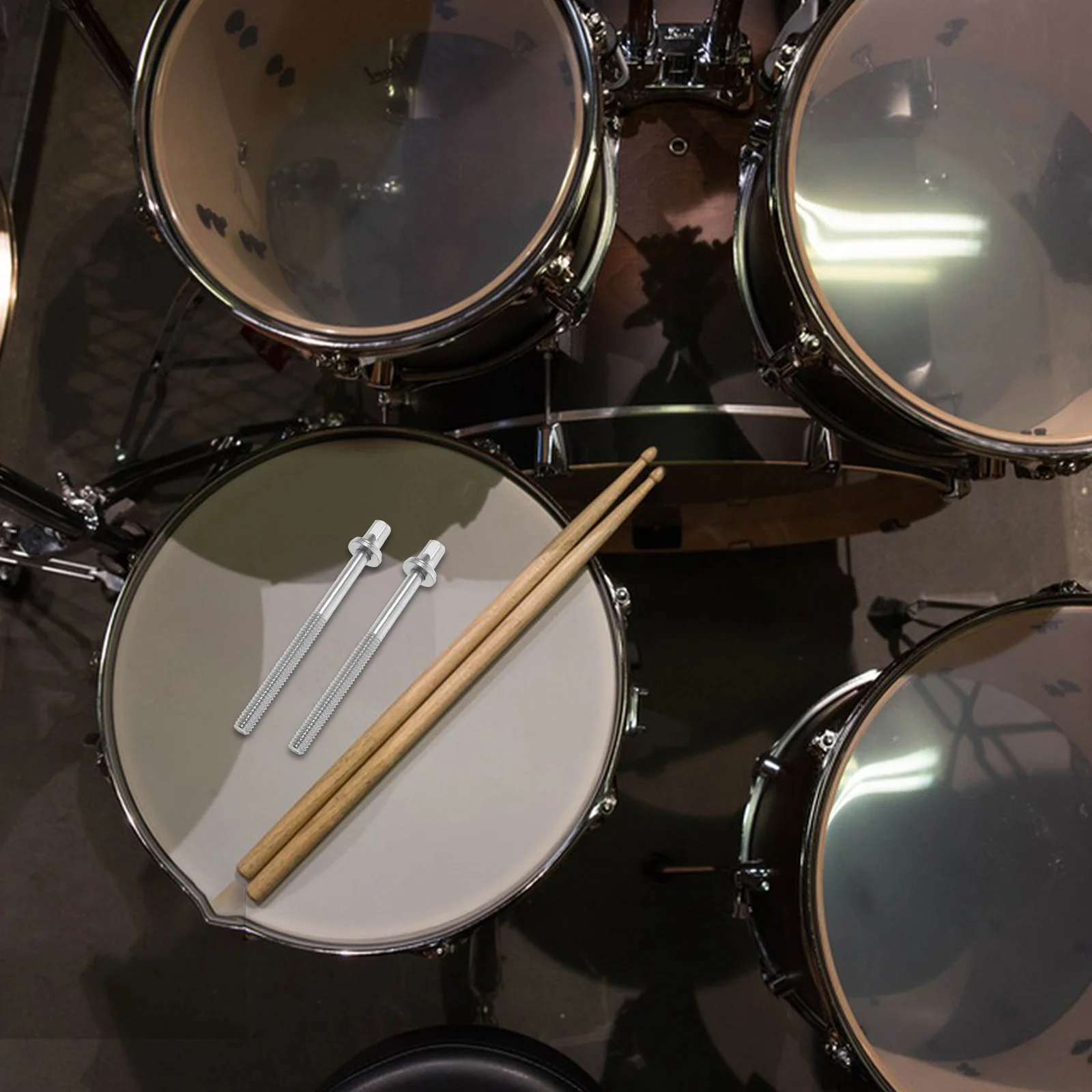 

20Pcs Drum Kit Screws Stainless Steel Tension Rods M5x60mm Replacement Parts for Snare Bass Drum Hardware Stainless Screws