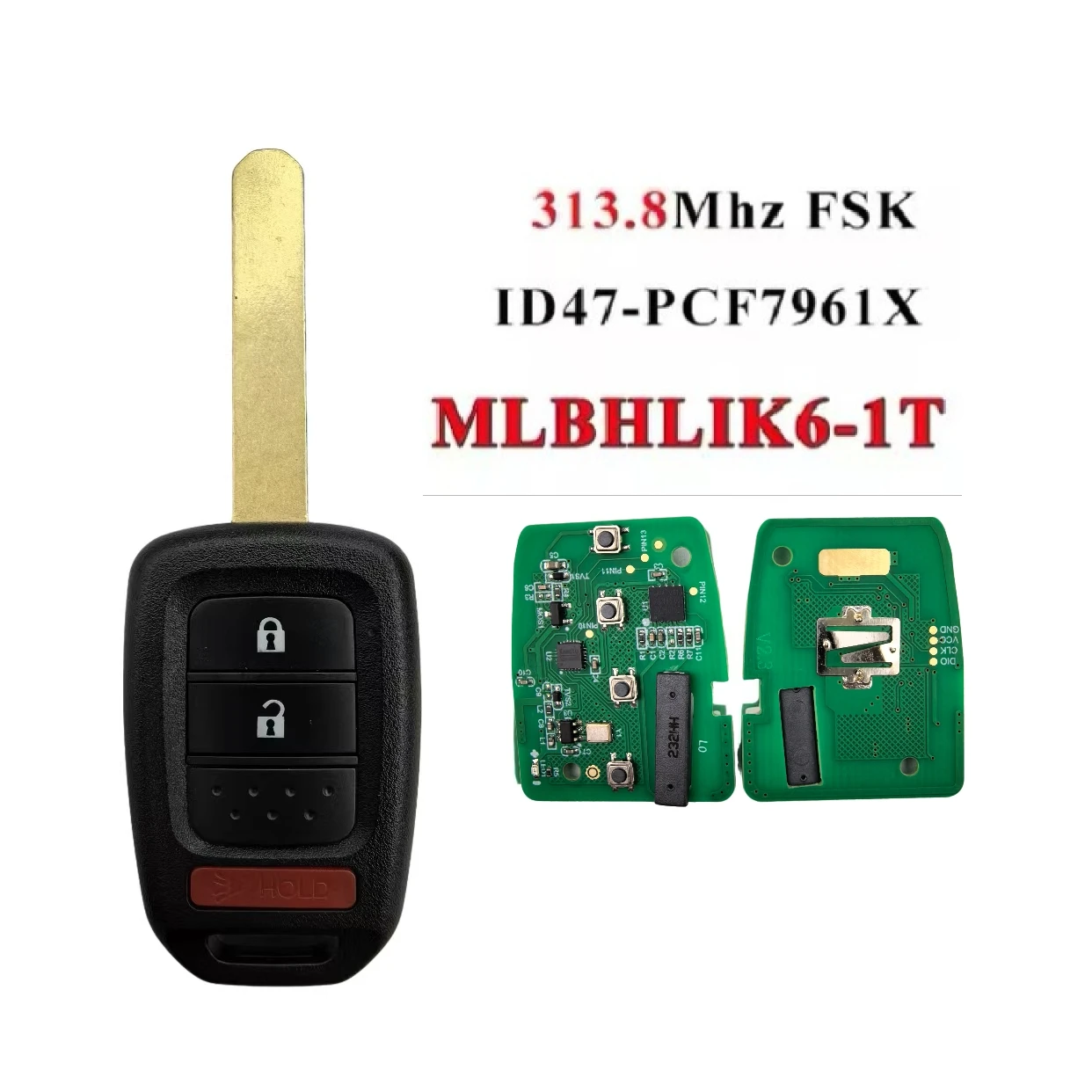 Jingxin 2/3/4BT MLBHLIK6-1TA/MLBHLIK6-1T PCF7961X ID47Chip Fernbedienung Autoschlüssel für Honda 2013-2015 CRV 2013-2017 Accord Civic – Detail 9