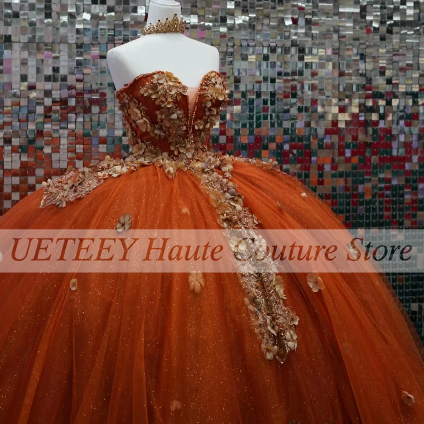 Vestidos De Quinceañera naranja para niñas dulces, cuentas De lentejuelas, apliques, Vestidos De baile, cumpleaños, graduación, 15, 16