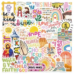 10/50PCS Jesus Christian Stickers Faith Graffiti Stickers Cross Wisdom Words Decals Stickers for Luggage Laptop Guitar Kid Toys