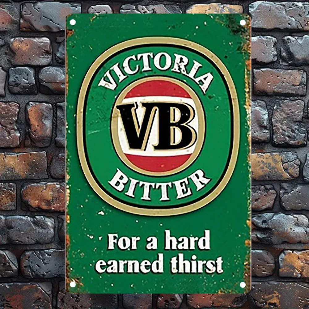 

Винтажная металлическая вывеска Victoria VB — 8x12 дюймов в стиле ретро с классическим логотипом, идеально подходит для дома, бара, пещеры, гаража — прочный утюг