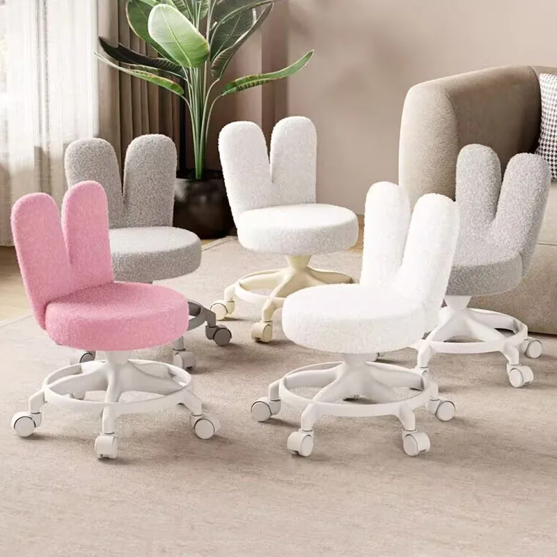 Multifunction Pedicure Spa Chair Rotating Seat Furniture Change Shoes Stool Cute Household Universal Pulley Backrest Low Stools