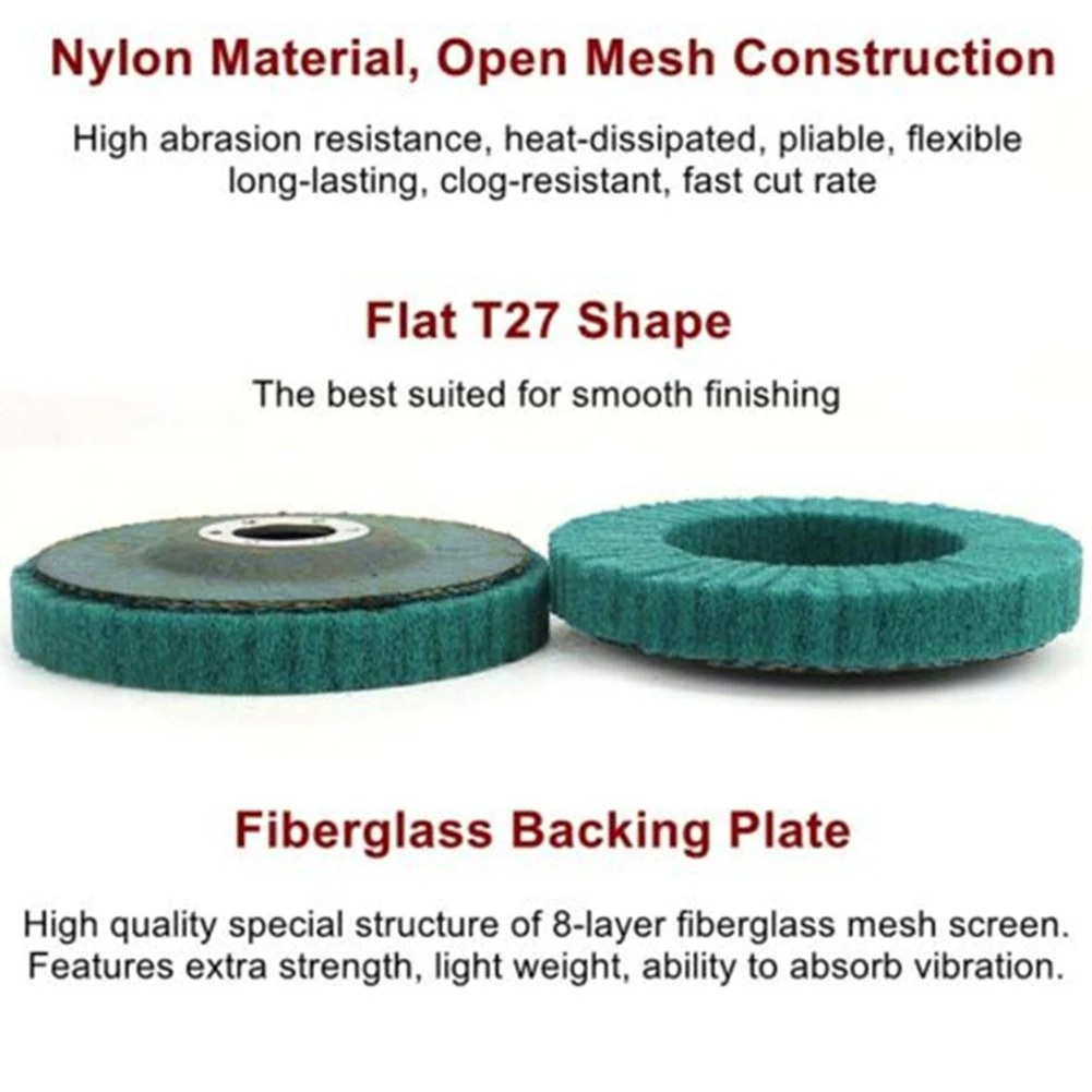 Polishing Buffiing Wheel Nylon Material Polishing Buffiing Wheel Polishing Wheel 100mm 320 Fine Grade Flat Type 27 Shape Kit