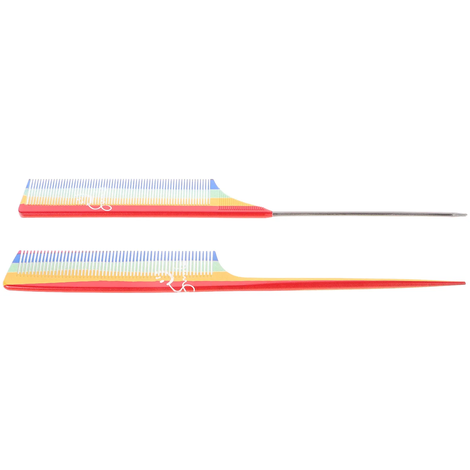 2Pcs Hair Styling Rat Tail Comb Fine Tooth Hair Cutting Combs Parting Teasing Detangler Combs for Women Teens Salon Home Use