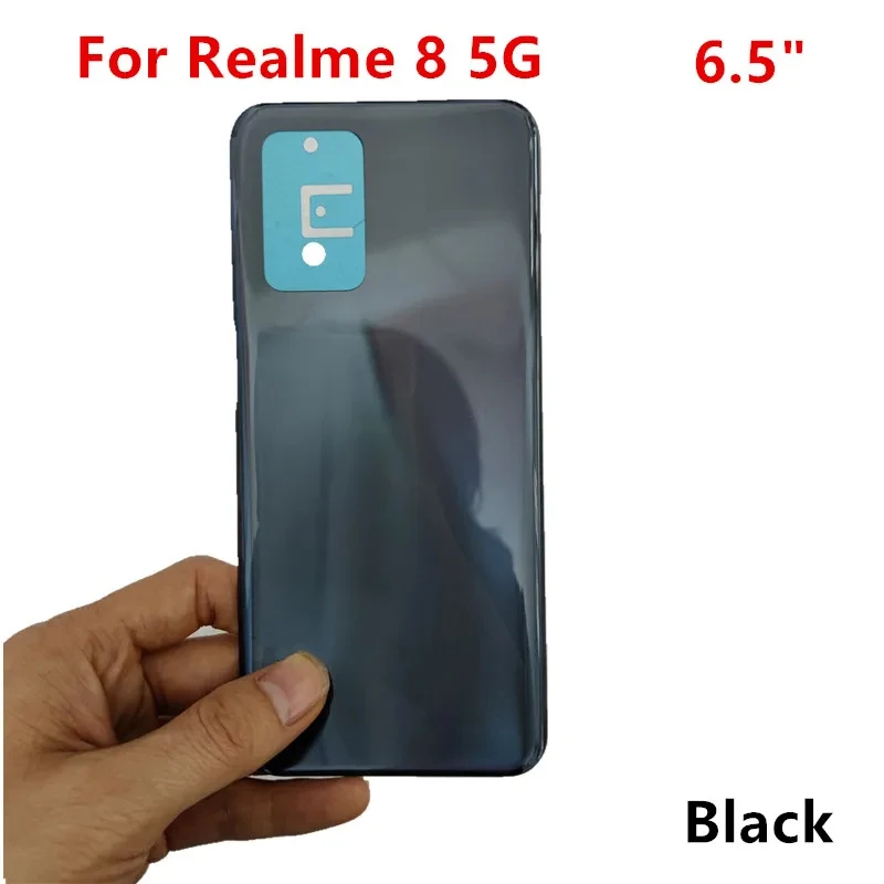 Housing for Realme 8 / 8 Pro 4G / Realme8 5G Plastic Battery Cover Repair Replace Back Door Phone Rear Case   Logo Adhesive