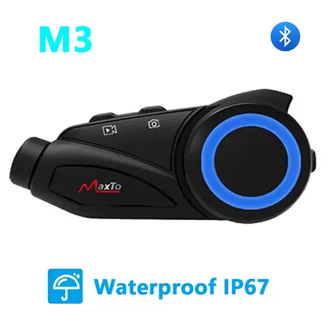 MAXTO M3 Motorcycle Helmet  Bluetooth Headset Intercom 1000m WiFi  1080P Lens Video Recorder Waterproof 6 Riders