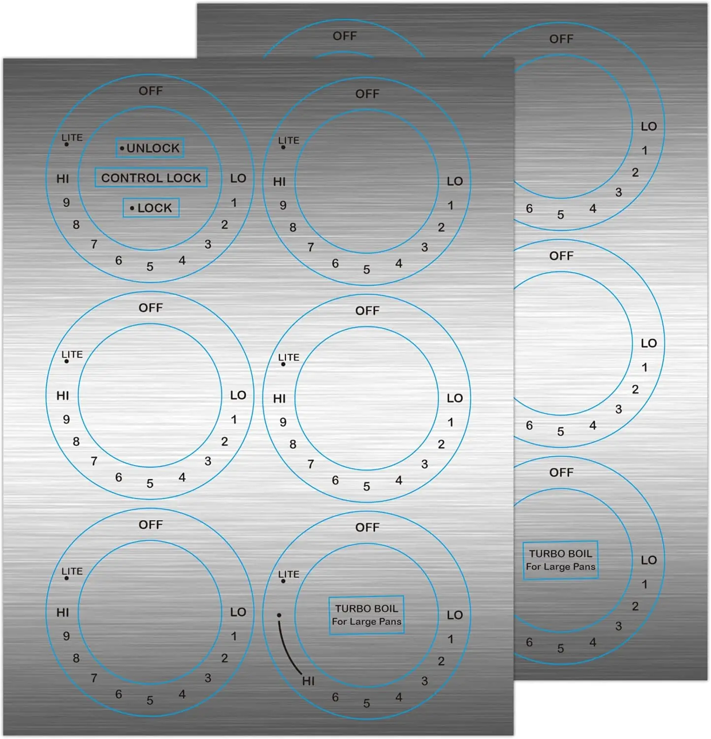 

Набор из 24 наклеек-наклеек для ручек конфорок, плит, духовок — сменные клейкие символы для электрических плит