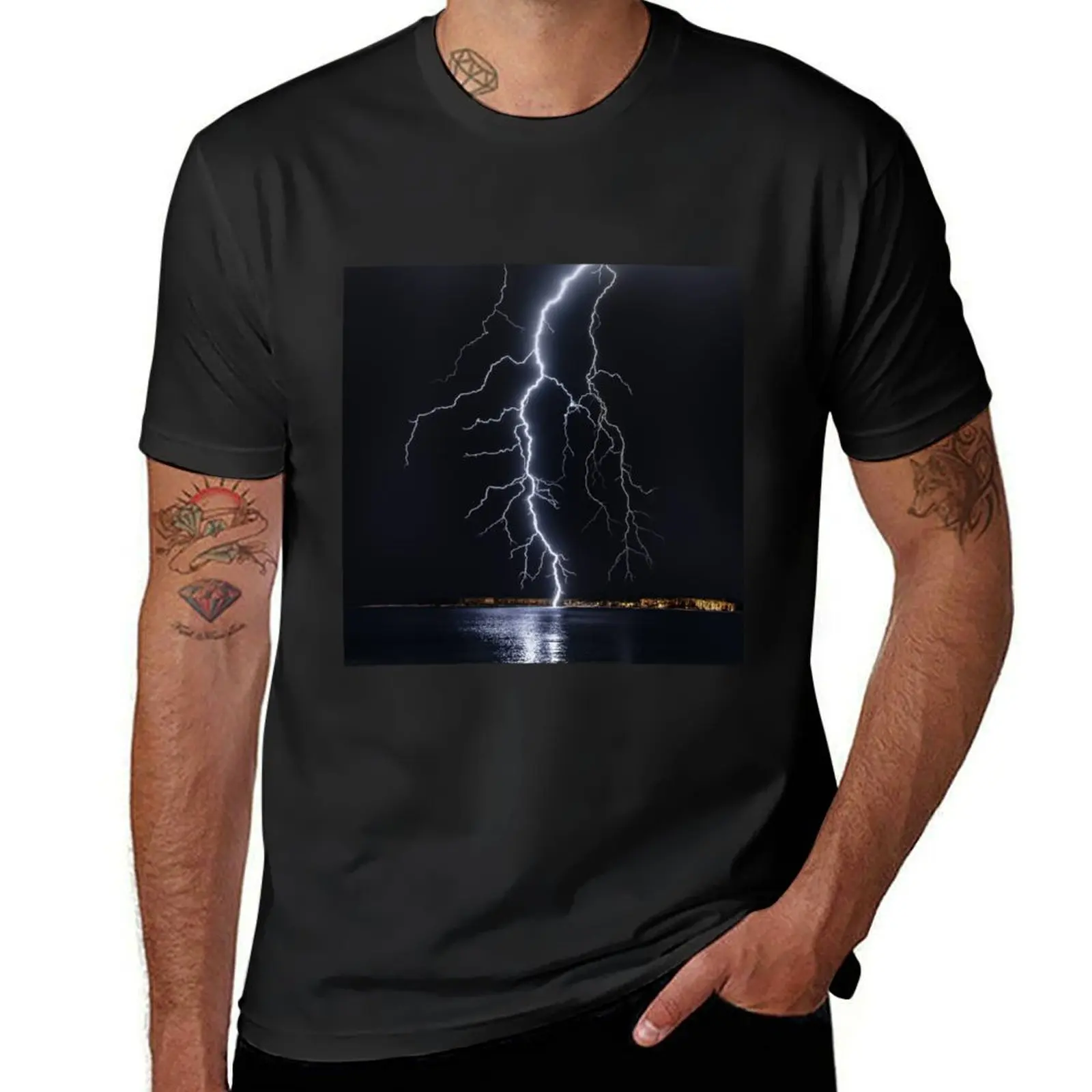 Lightning Strike T-Shirt sublime tops blanks anime clothes plain white t shirts men
