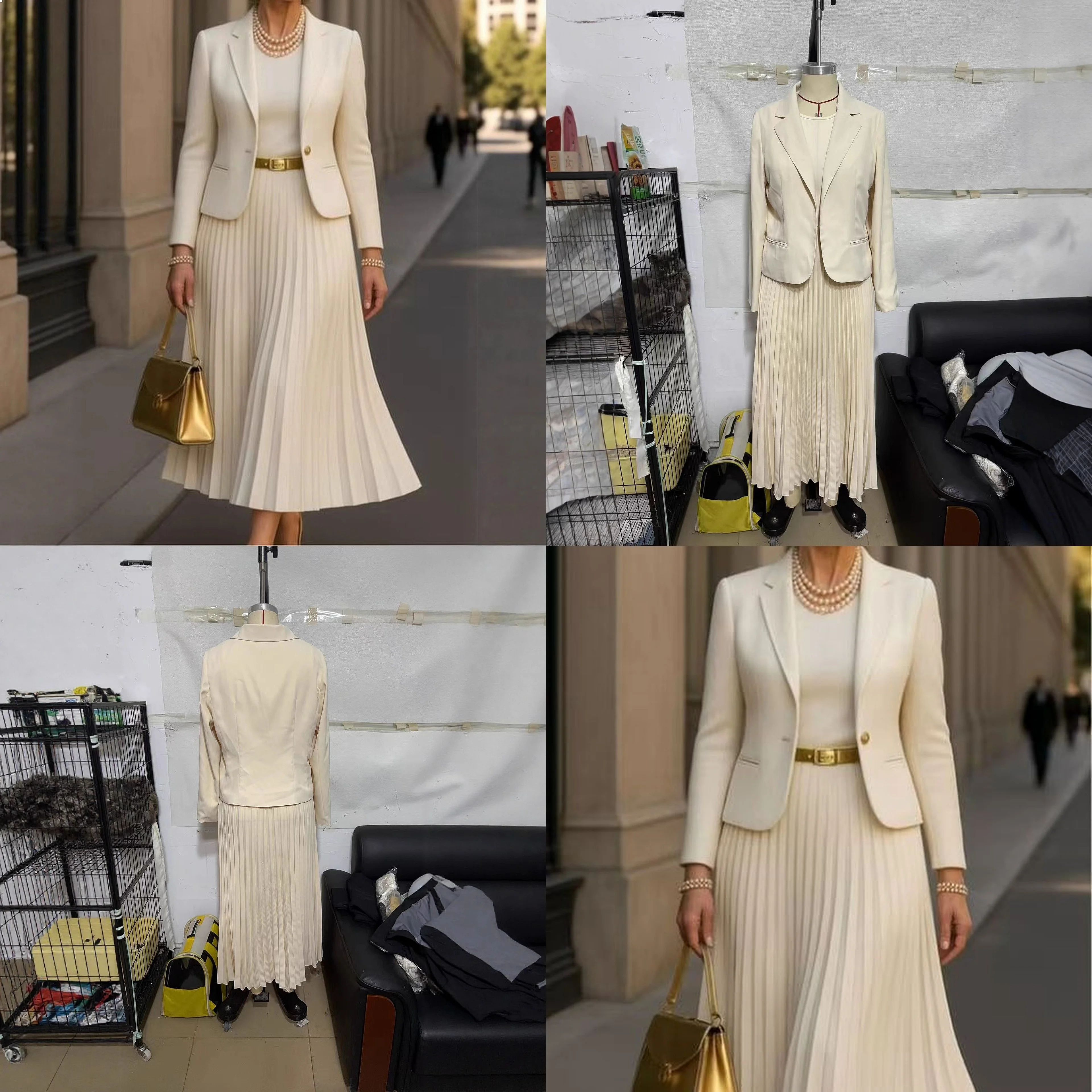 

Women Suits Sets Blazer Skirt Set Formal Office Wear Matching Outfit Spring Summer