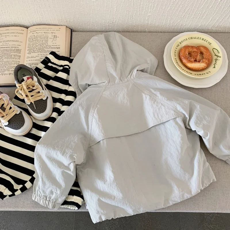 الأولاد معطف معطف سترة مصدات الرياح ملابس خارجية 2025 المشمش الخريف القطن الرياضة المراهقين هدية الكريسماس ملابس الأطفال