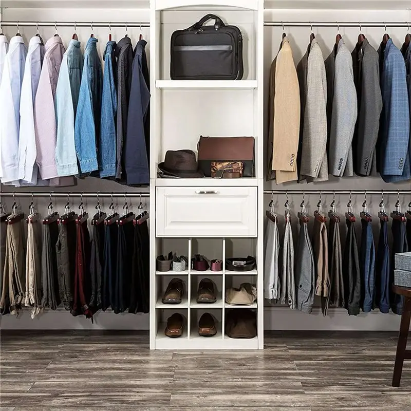 Wide Shoulder Wooden Hangers 36 Pack With Non Slip Pants Bar - Smooth Finish Solid Wood Suit Hanger Coat Hanger