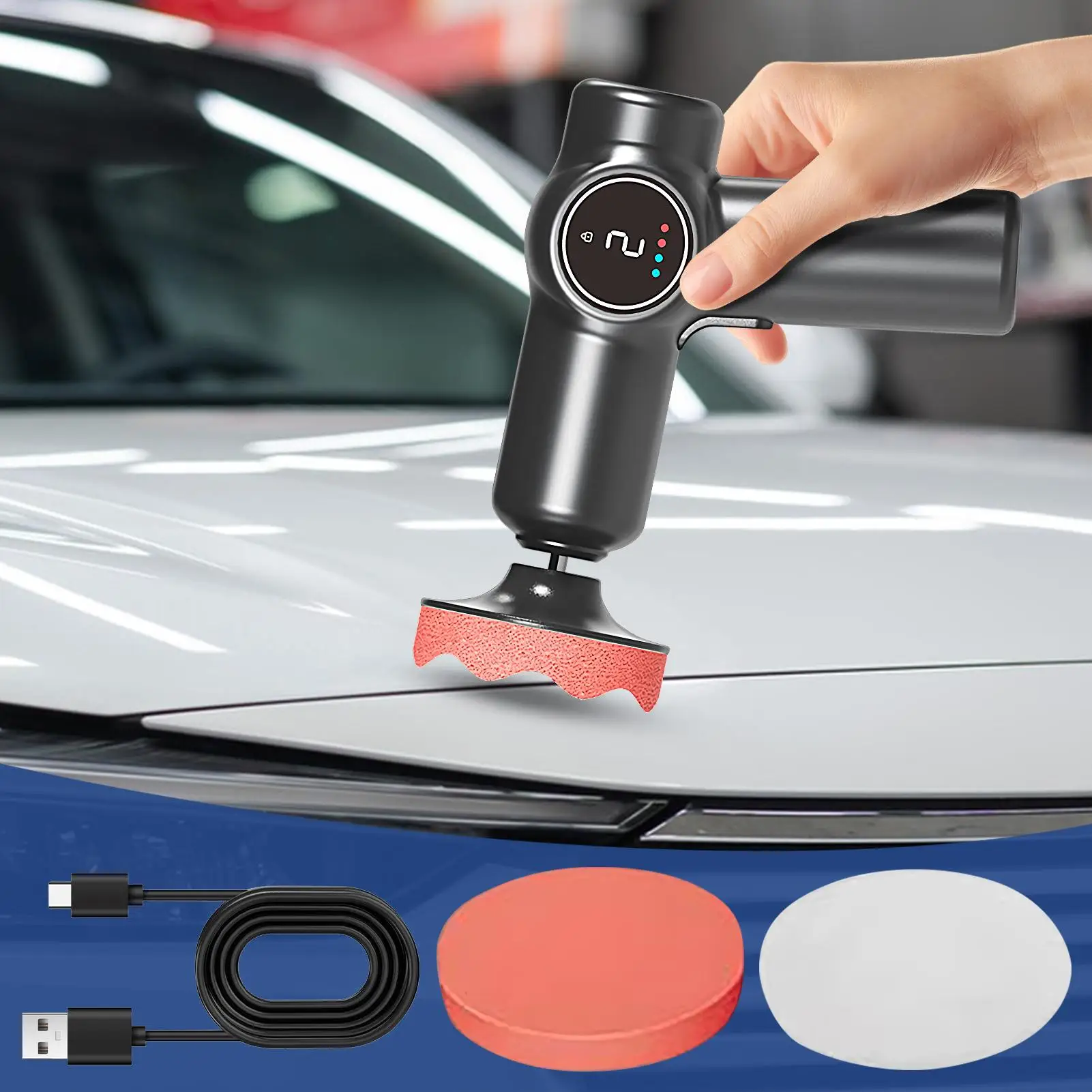 Car Buffer Polisher Waxing Polishing Machine For Car Cordless 2-Speed Polisher For Detailing Metal Furniture Glass Truck RV