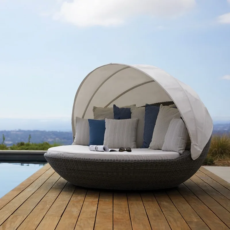 

High quality swimming pool swimming pool outdoor rope sun lounge rope sun bed outdoor