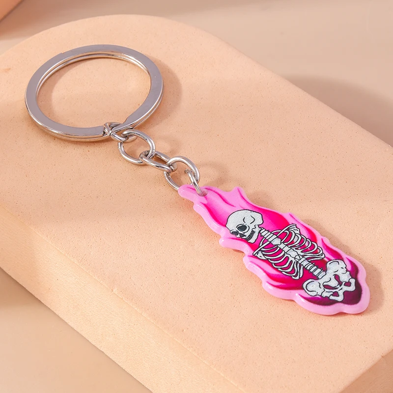 Cute Resin Halloween Ghost Keychain Pumpkin Skeleton Keyring Pendants for Men Women Key Holder Handbag Charms DIY Jewelry Gifts
