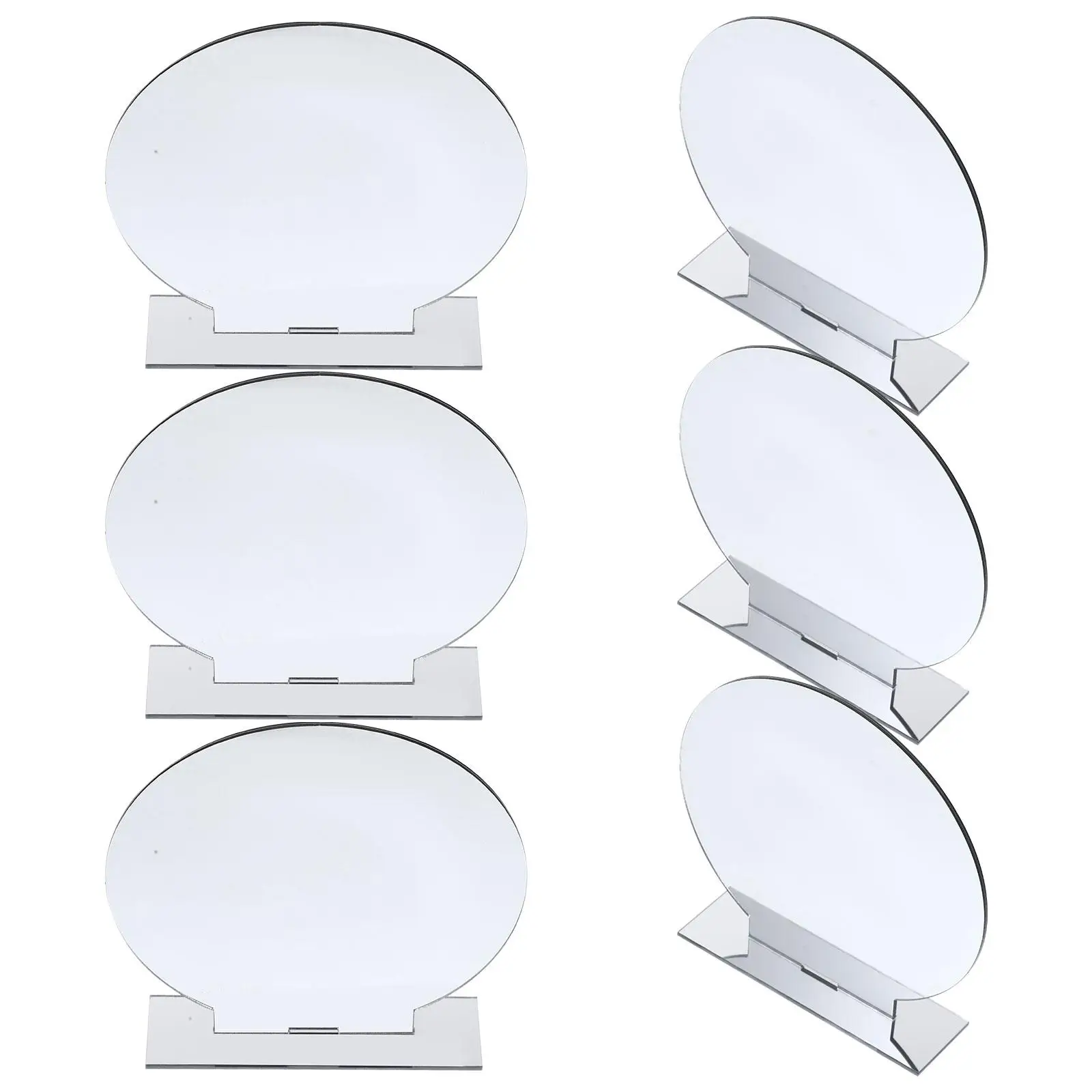 

6 Sets Acrylic Table Number Signs Blank Round 2mm Double Silver Reusable Wedding Party Favor Elegant Seating Cards