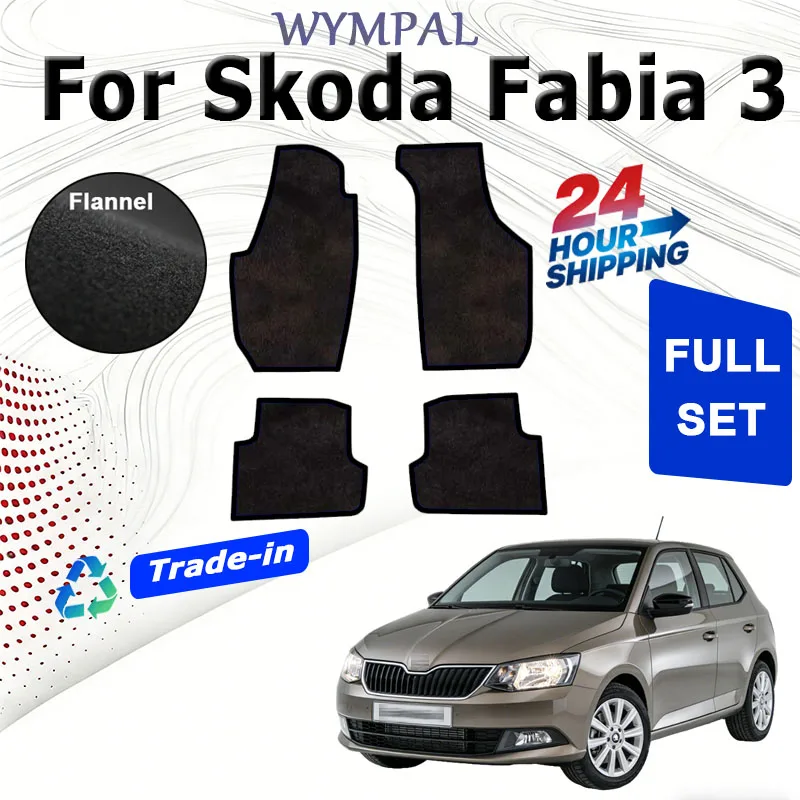 

Nylon Suede Car Floor Mats For Skoda Fabia 3 MK3 NJ 2015 2016 2017 2018 2019 2020 2021 Foot Pads Carpets Rugs Velour rugs set