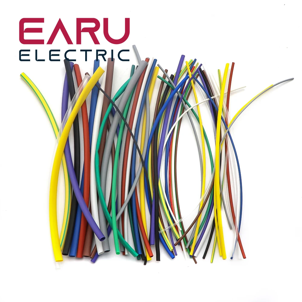 Ensemble de Tuyaux Thermorétractables en Polyoléfine, Diamètre Universel Réduit à 1/2, Rouge, Vert, 2:1 Chaud, 55 Pièces