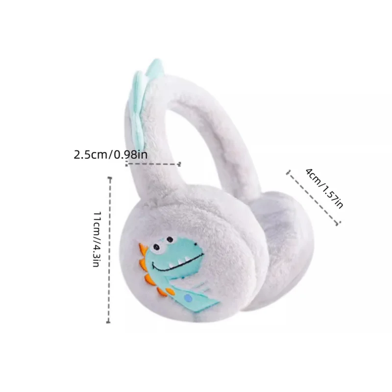 Cartoon Dinosaur Plush Earmuffs, Soft and Warm, Playful Design, Multiple Colors Available, Suitable for Autumn and Winter Daily Use/Outdoor Cold Protection, Holiday Gift