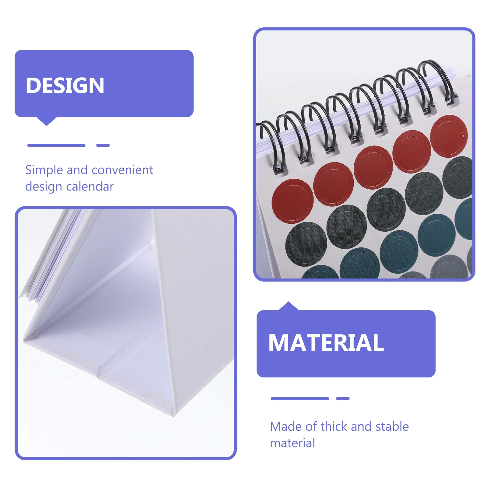 

2024 Mini Desk Tabletop Small Calendar Simple Design Sturdy Stand Decorative Office Home Flip Calendar Freestanding