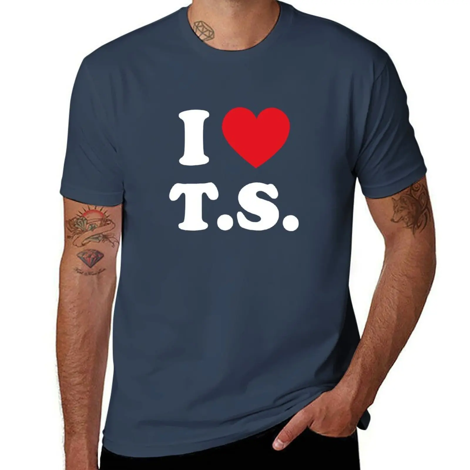 

I love ts heart eliot music trendy cute T-Shirt Vintage Print Crew Neck Tee