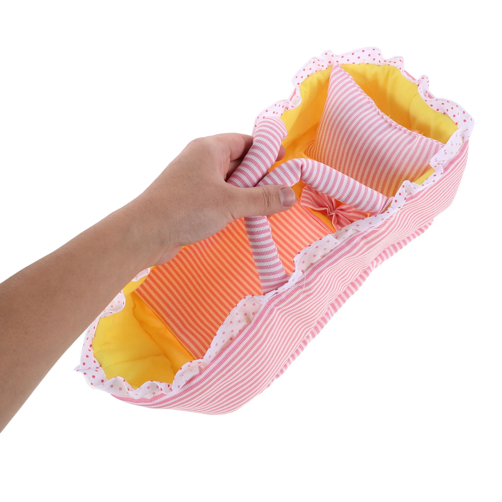 

Baby Crib Reborn Bassinet Nursery Station Under 13.7 Inch Soft Cozy Mini Cradle Carrier Portable Mini Dollhouse Furniture